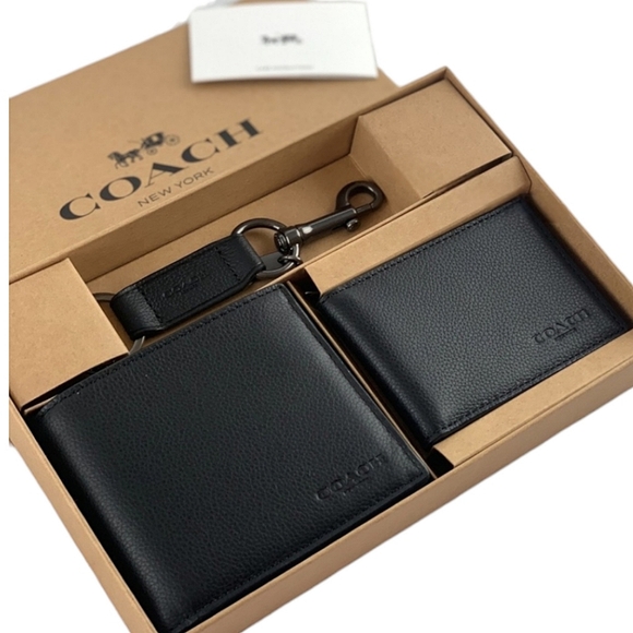 🖤 COACH Men's 3-in-1 Wallet Card Case & Key Fob Set #CS433 - Picture 2 of 6